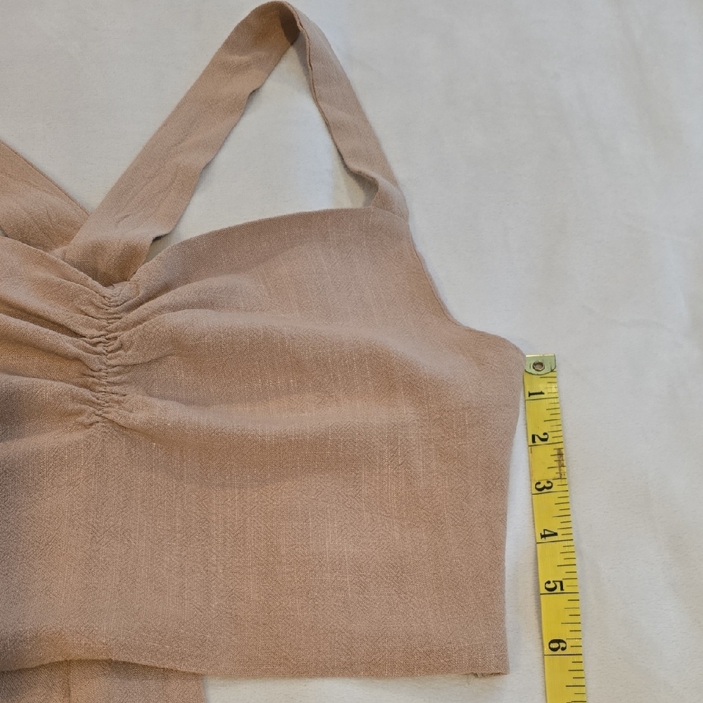 Style Rack Beige Ruched Crop Top - Picture 5 of 12